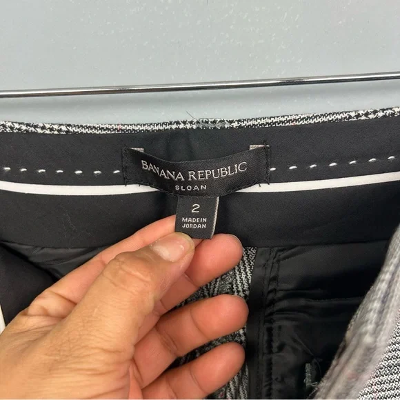 Banana republic Sloan plaid slim ankle pants size 2 mid rise multicolor - Picture 9 of 13